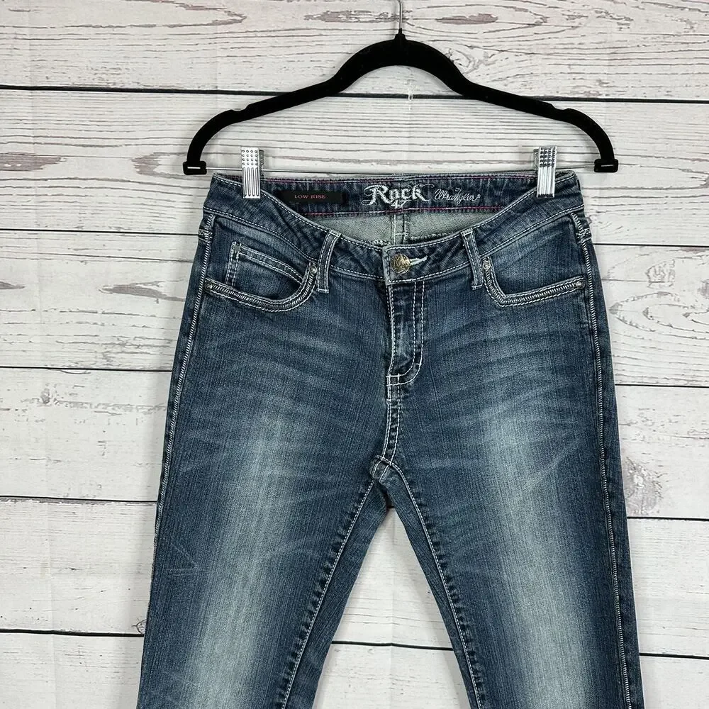 Wrangler Rock 47‎ Jeans Womens 6 Blue Bootcut Western Cowgirl Rodeo Ranch